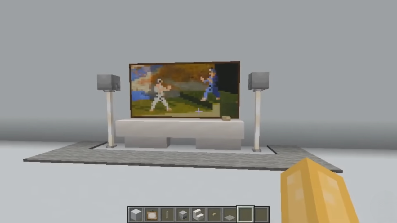 Outro estilo de televisor ultra-moderno Minecraft com dois altifalantes, concebido pelo YouTuber BlenDigi