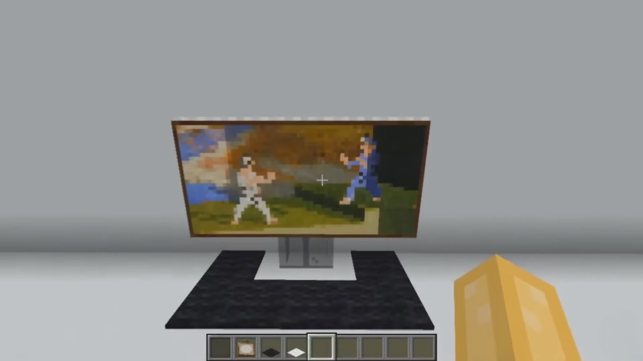 Um impressionante televisor de ecrã plano no Minecraft, concebido pelo YouTuber BlenDigi 