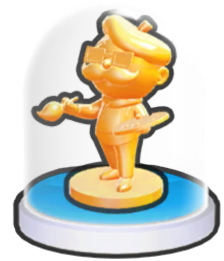 イラスト モノポリー GOポーンで勝つ 芸術の歴史 ヴィルトゥオーゾ 金メッキ
