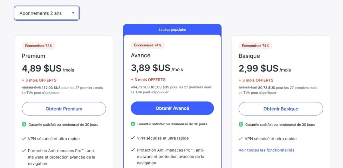 Types d'abonnements disponibles pour NordVPN