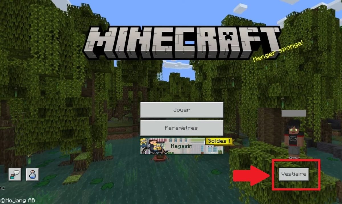 Ve al Guardarropa para cambiar tu skin Minecraft Bedrock