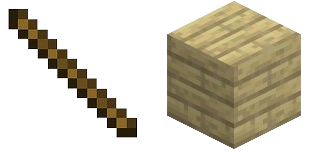 Minecraft tábua de bétula + pau