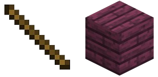 Minecraft placa carmim + bastão