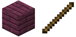 Minecraft placa carmim + bastão