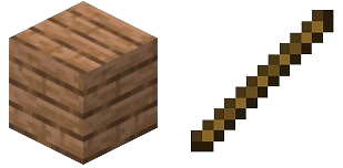Minecraft Prancha de mogno + pau