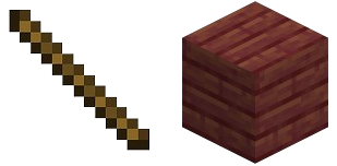 Minecraft Placa de mangue + bastão