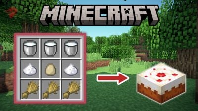 Illustration d'un gâteau dans Minecraft