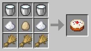 Uma vez dispostos desta forma, os ingredientes criarão um bonito bolo Minecraft