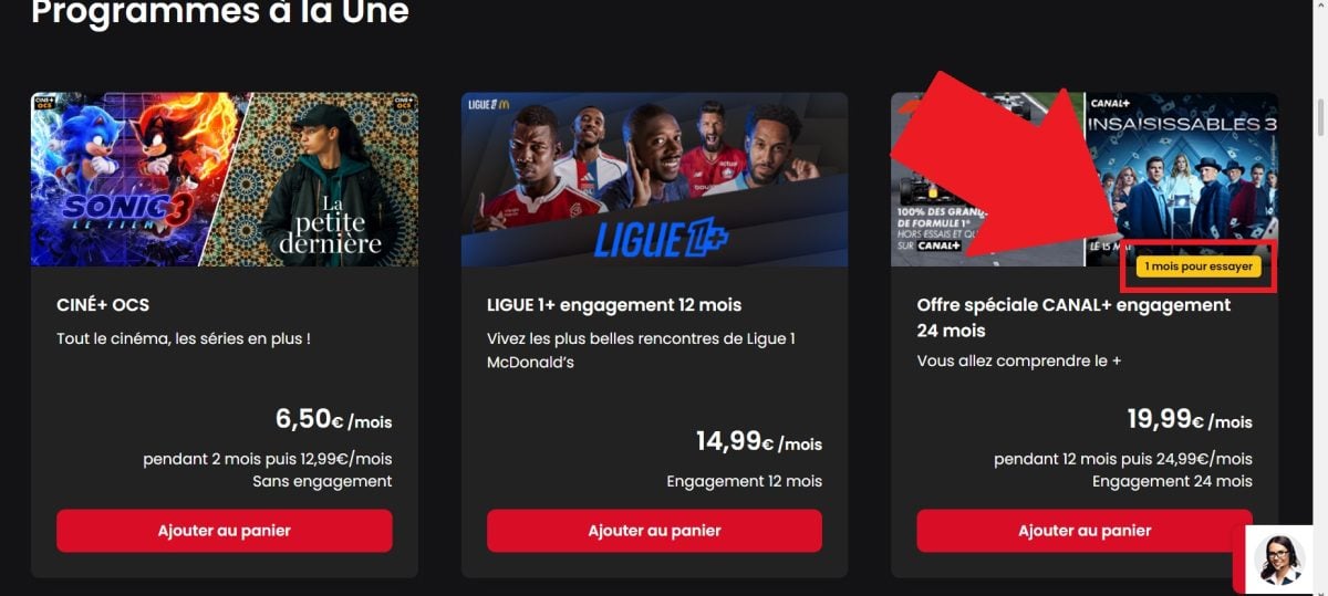 Скриншот Предложение SFR с включенным Canal+ на 1 месяц пробного периода