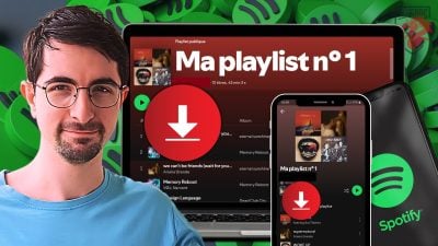 Illustration du téléchargement de musique sur Spotify - sur PC ou sur mobile