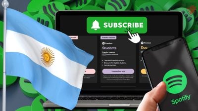 Illustration du fait de s'abonner à Spotify Premium en Argentine