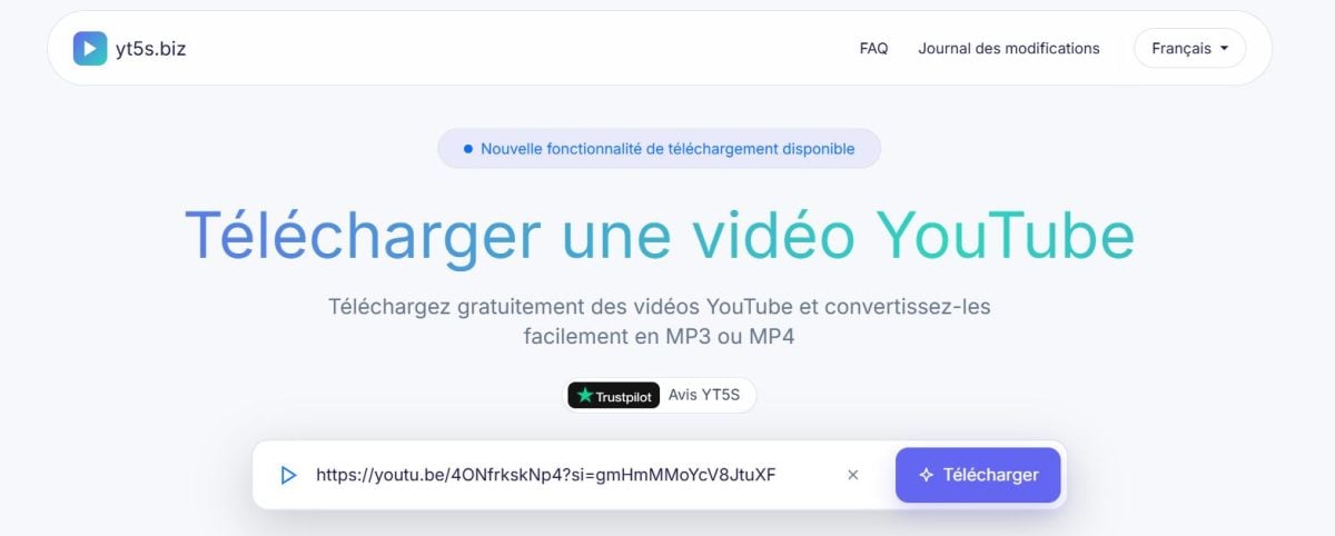 Вставьте скопированную ссылку на YouTube в строку поиска онлайн-конвертера.