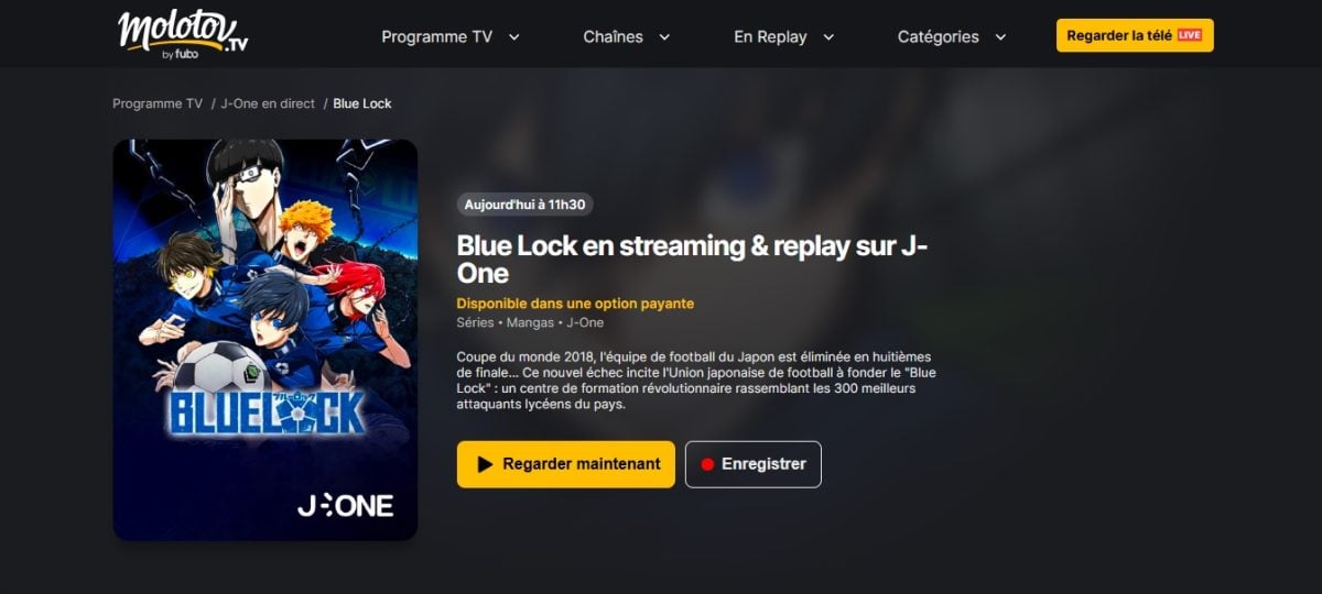 Guarda la stagione 1 di Blue Lock in streaming su Molotov TV