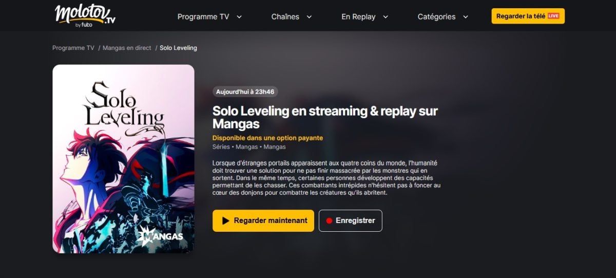 Anda dapat menonton Solo Leveling di Molotov TV