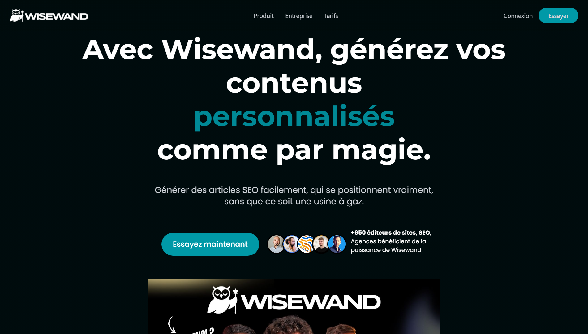 Página inicial de Wisewand.©️Dramsey para Alucare.fr
