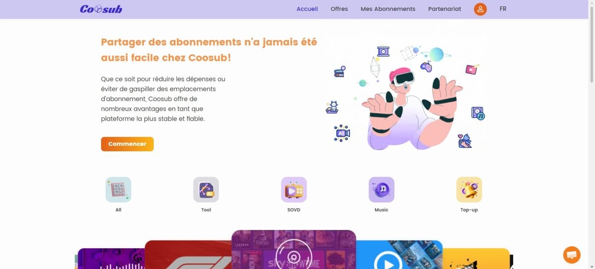 Coosub首页的截图
