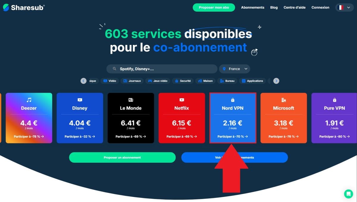 NordVPN на Sharesub С этой VPN вы получите доступ к безопасному интернет-серфингу с несколькими функциями, включая подключение к серверам в любой стране. ©️Dramsey для Alucare.fr