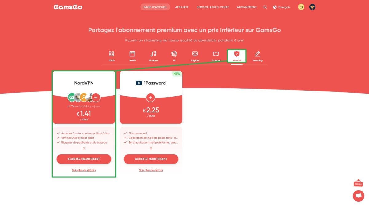 NordVPN на GamsGo. С этим VPN вы сможете просматривать интернет-страницы в полной безопасности благодаря нескольким функциям, включая подключение к серверам в любой стране. ©️Dramsey для Alucare.fr