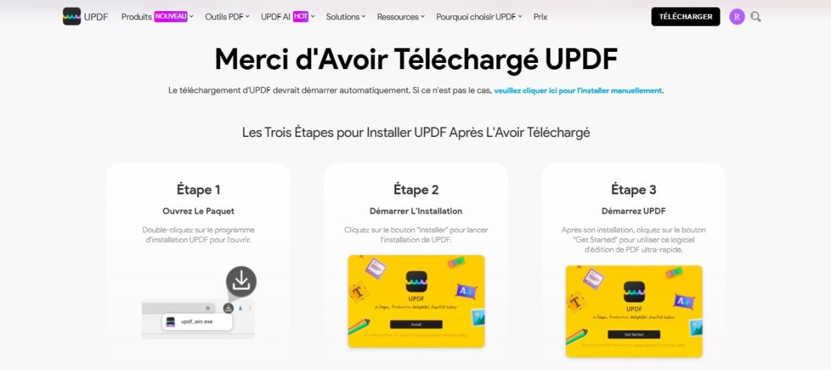 UPDF vous indique comment installer le logiciel sur votre PC