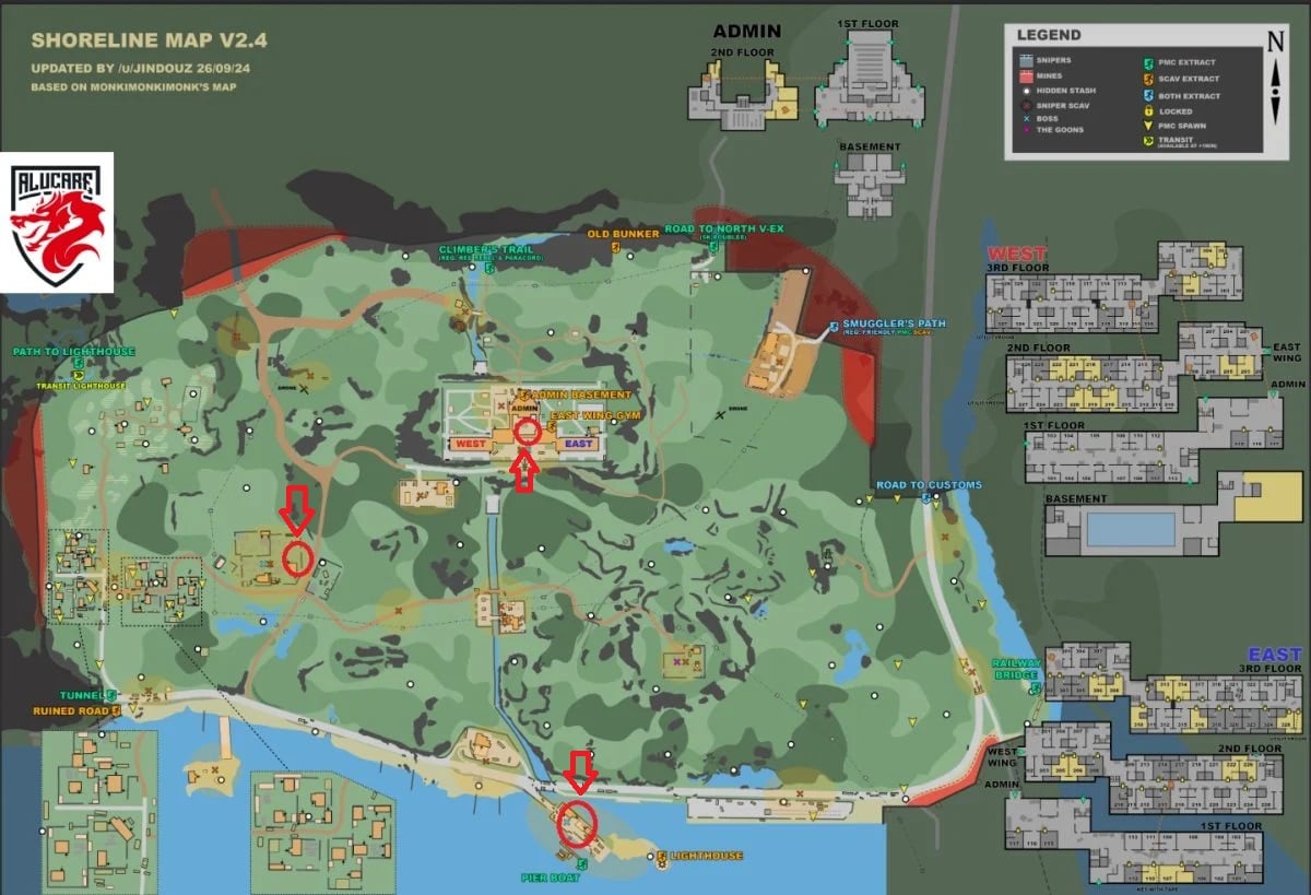 Points d'échanges médicaux marqués sur la carte du littoral