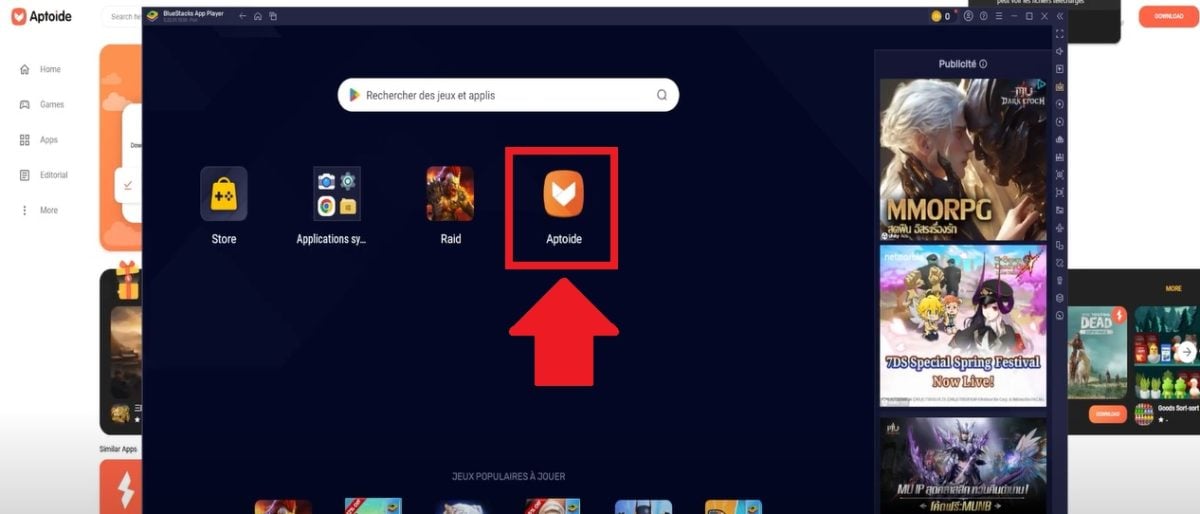 Aptoide is now available on the BlueStacks Home page.