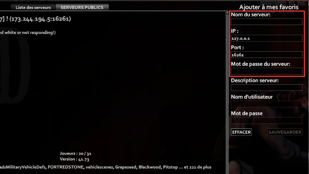 project zomboid donnees serveur multi