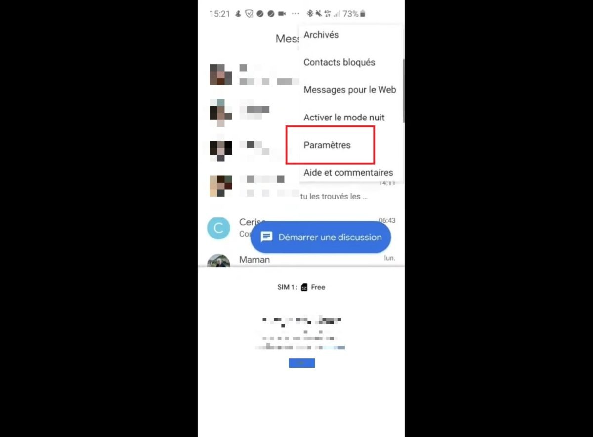 Indstillingerne for Google Beskeder giver dig mulighed for at gennemse de forskellige funktioner.
