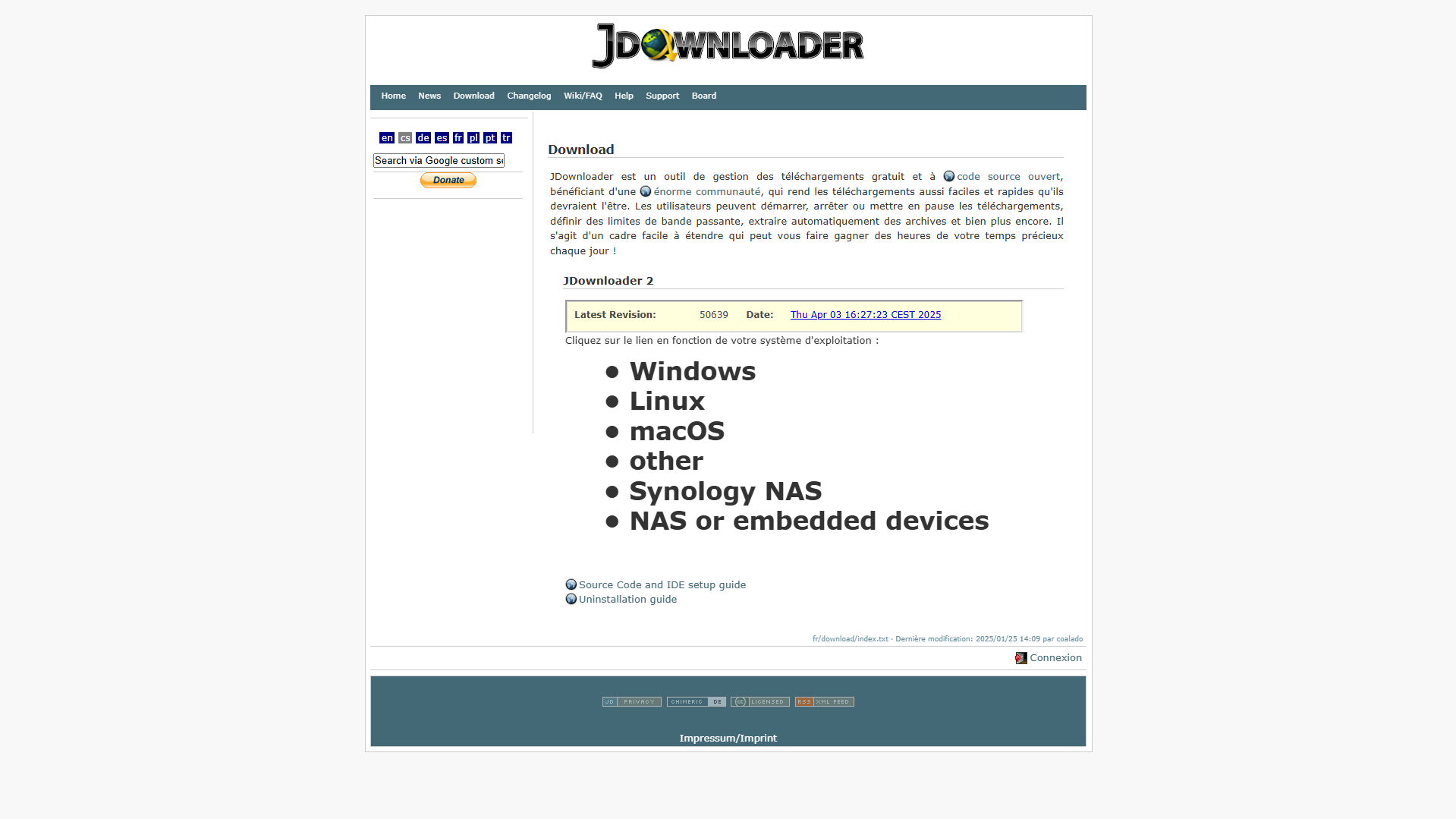 Página inicial do JDownloader. ©️Dramsey para Alucare.fr