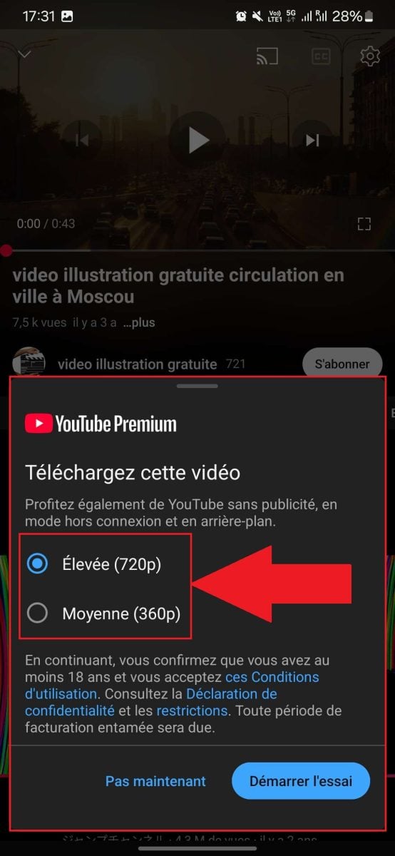Opções de qualidade para descarregar. ©️Dramsey para Alucare.fr