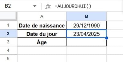 3. Utilizzare la formula "=DAYDHUI()" per calcolare automaticamente la data odierna.