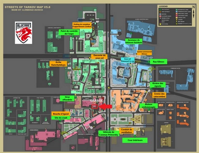 The garage shown on the Tarkov Streets map