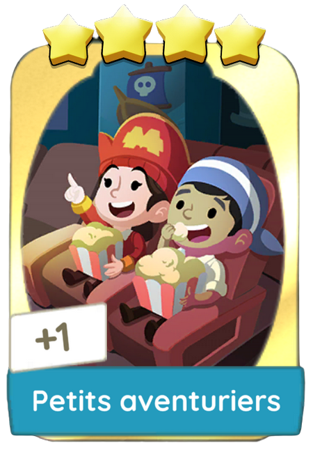 Ilustración Monopoly GO Card Golden Blitz Petits Aventuriers