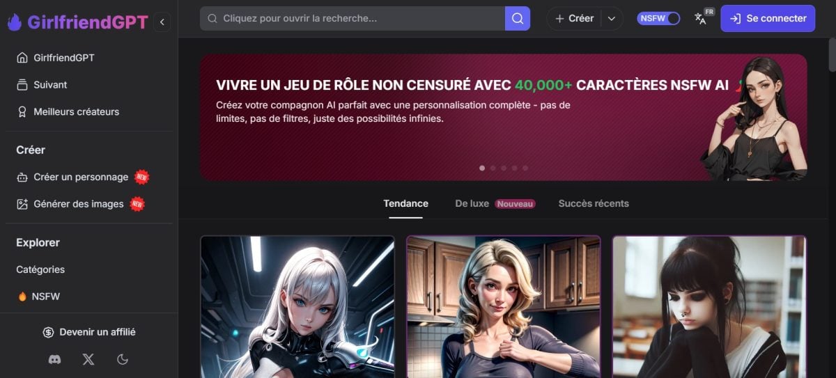 Cria a tua namorada ideal e desfruta de alguns cenários picantes no GirlfriendGPT!