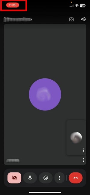Google Meet iPhone 正在录音