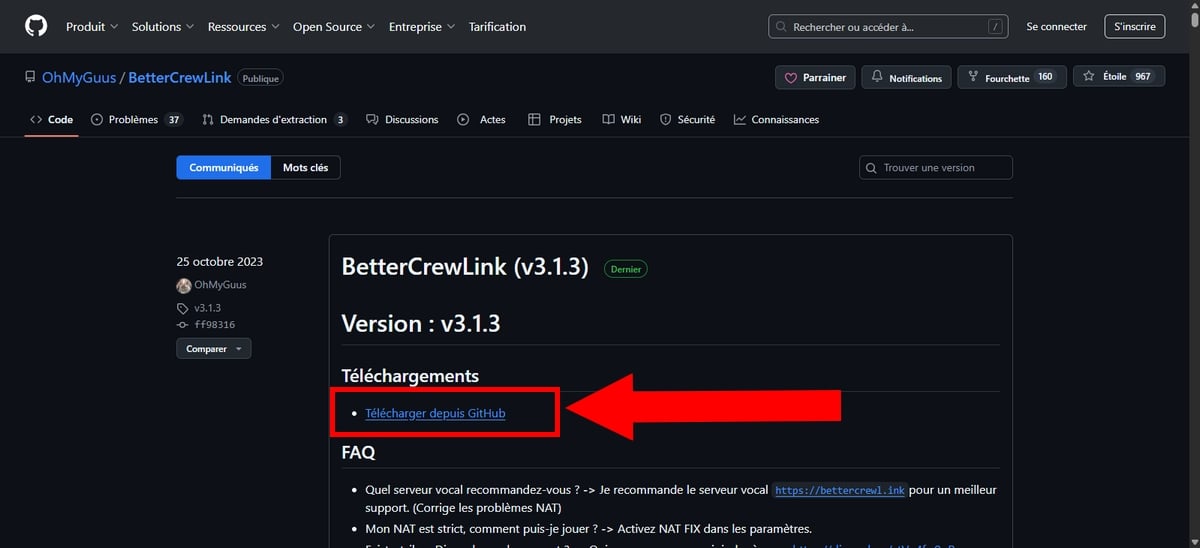 Link para download do Crewlink do Github