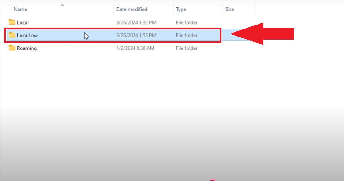Cartella LocalLow in Esplora file di Windows