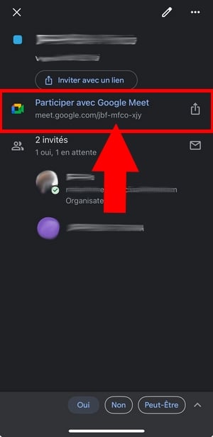 Приглашение в Google Calendar
