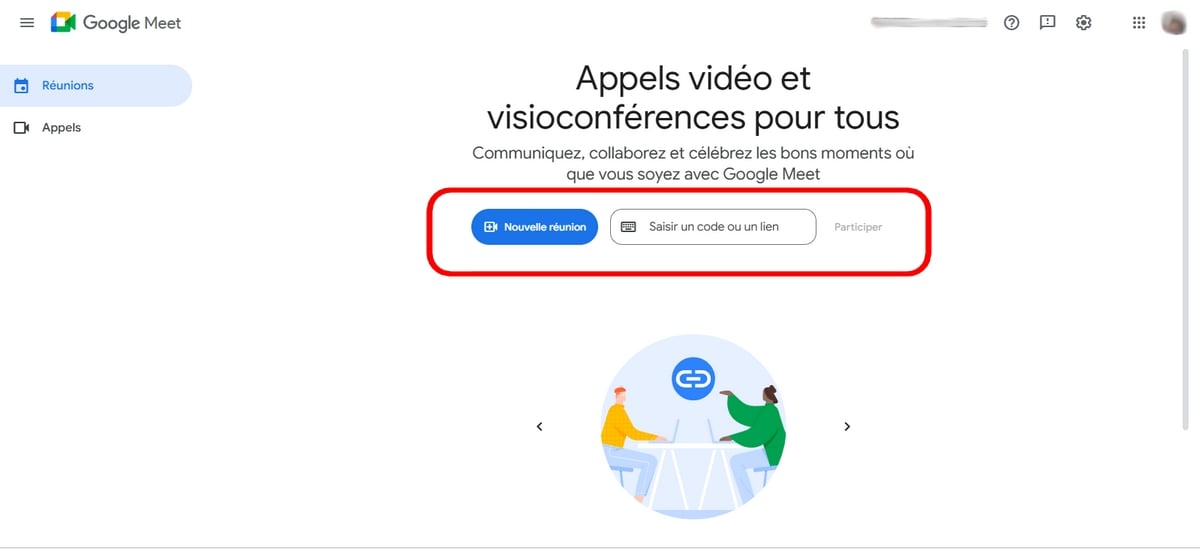 Опции, доступные в интерфейсе Google Meet