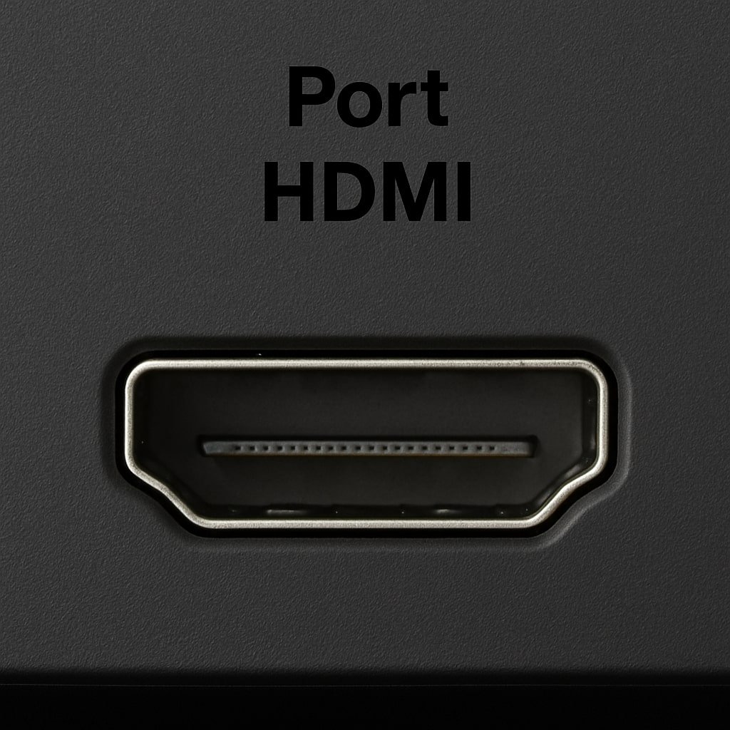 Gambar yang menunjukkan port HDMI pada komputer.