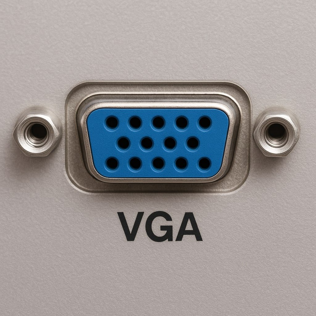  Gambar yang menunjukkan port VGA pada komputer. 