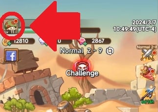 O ícone do perfil de Legend of Mushroom encontra-se no canto superior esquerdo do ecrã.