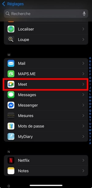 Приложение Meet на iPhone