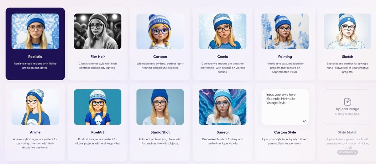 Примеры персонализации аватаров на AdCreative AI.