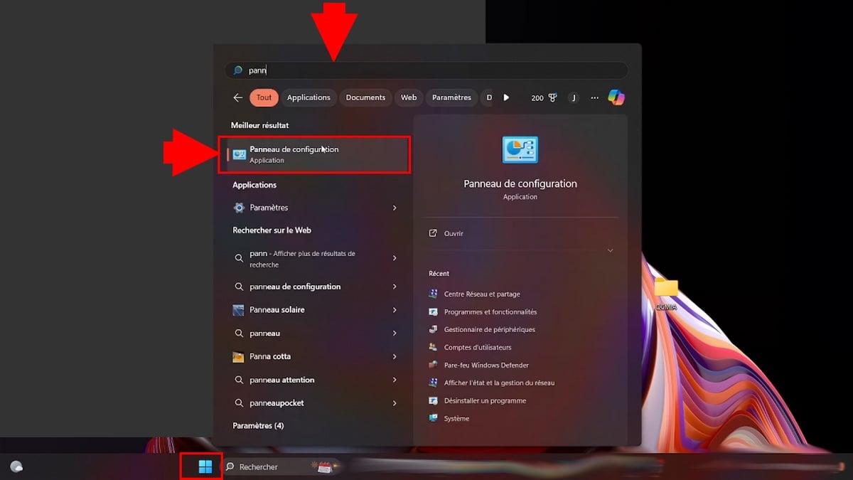 Menu Mulai, lalu Panel Kontrol