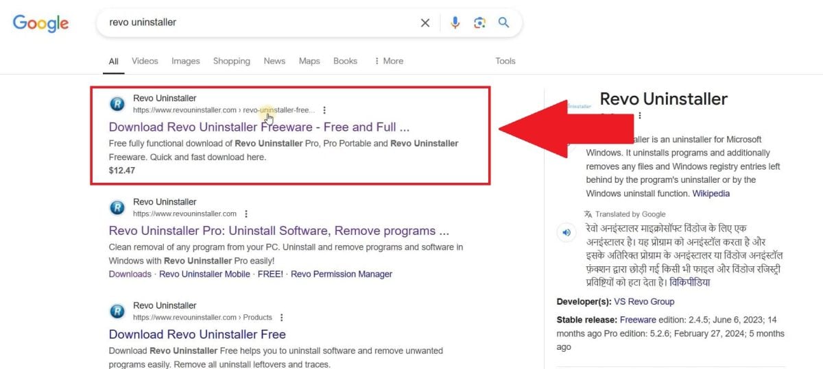 Unduh Revo Uninstaller gratis di Google.