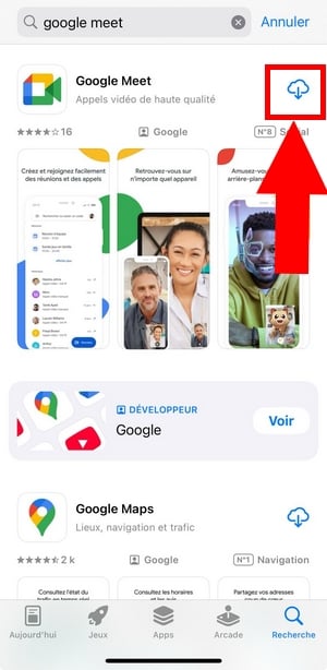 在 iPhone 上安装 Google Meet 