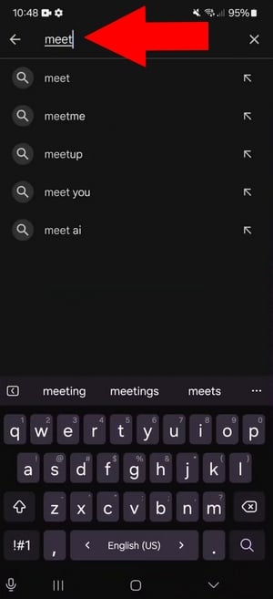在 PlayStore 上搜索 Meet