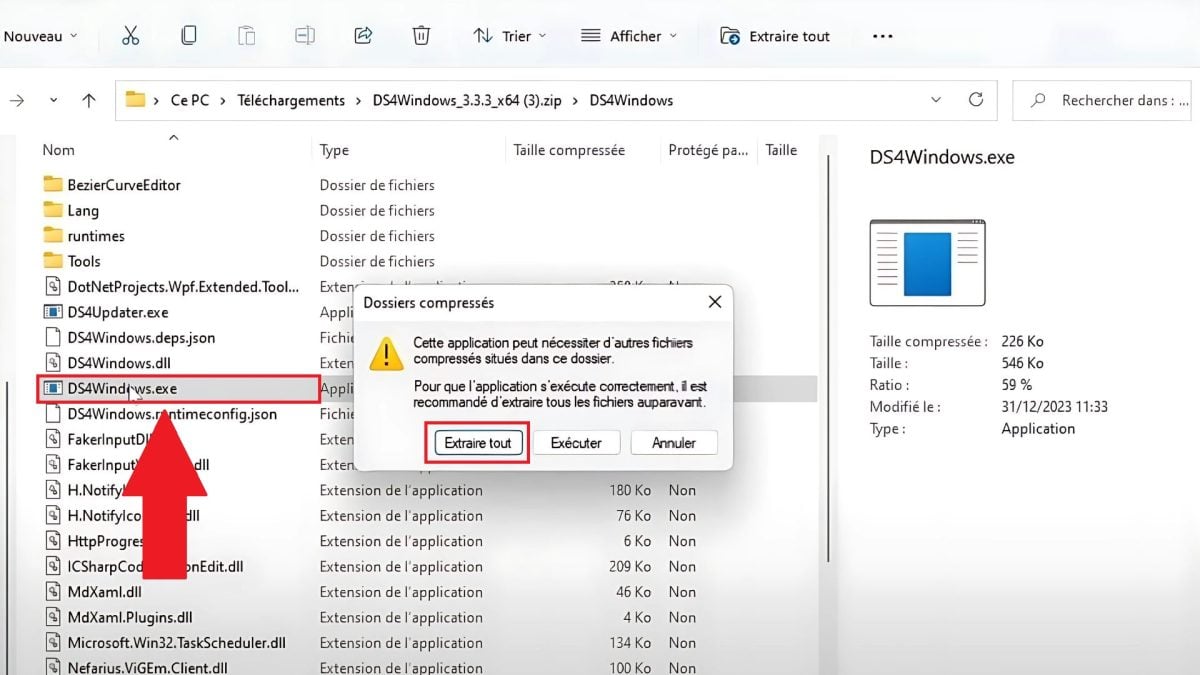 下载 DS4Windows 后解压文件。