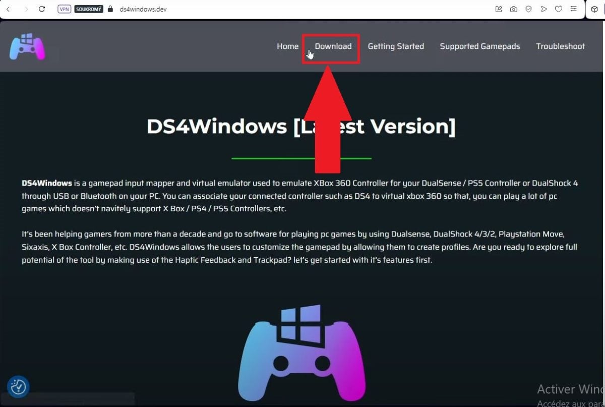 下载 DS4Windows。 