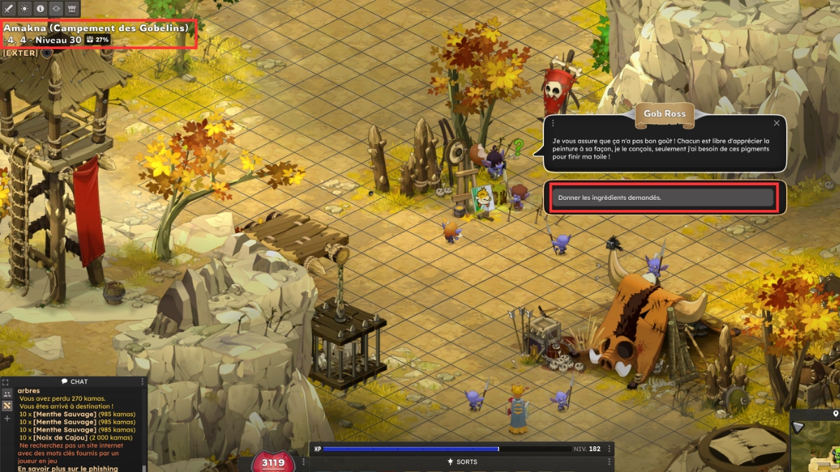 dofus дать ингредиенты gob ross